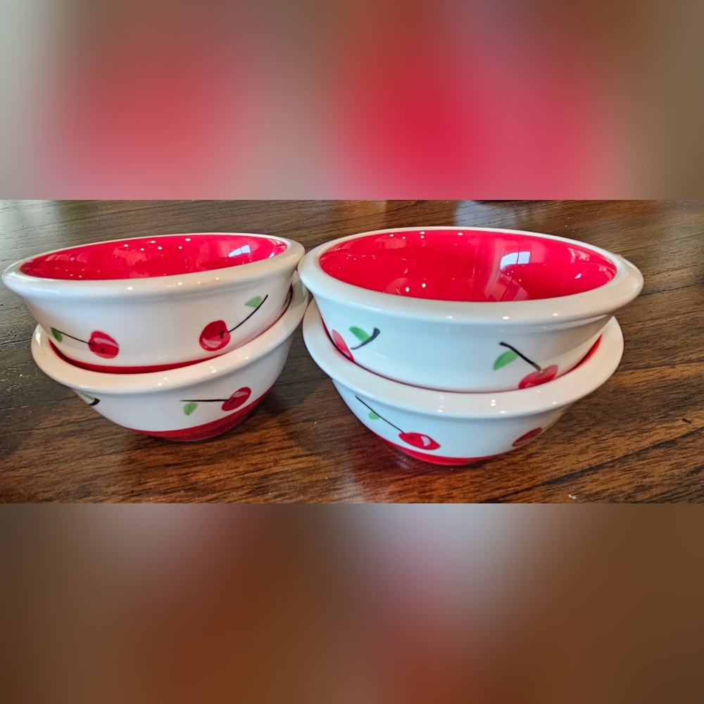 Potter's Studio Ceramic Cherries Bowl Sets. Total of 11 Bowls.All New Never Used - Picture 2 of 10